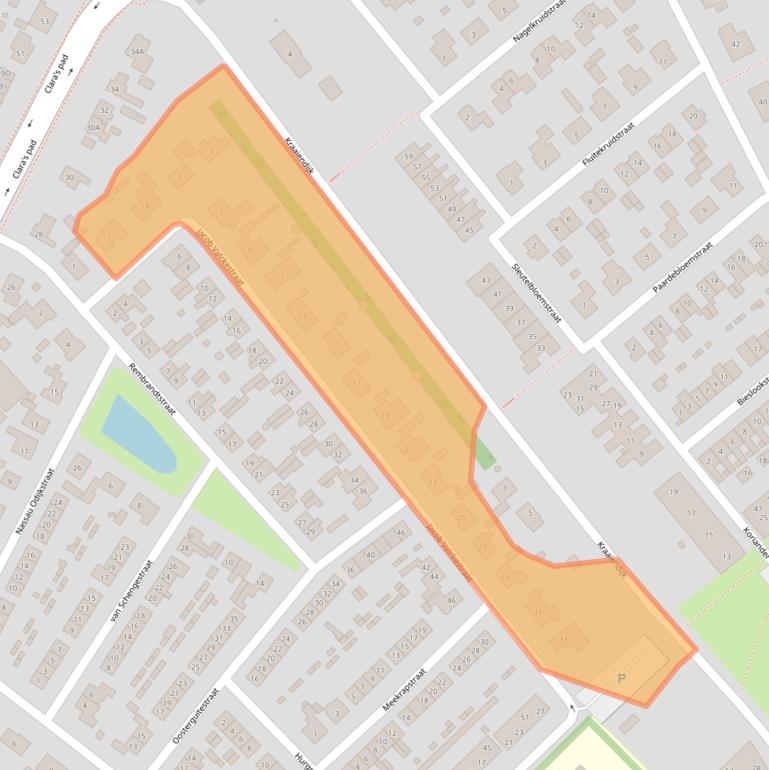 Kaart van postcodegebied 4451AW.