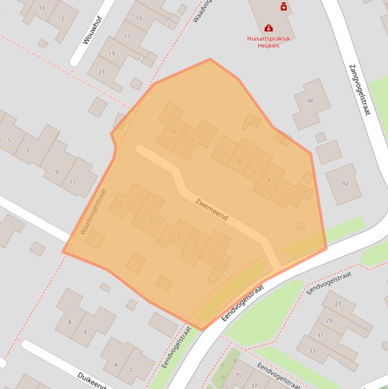 Kaart van postcodegebied 4451EH.