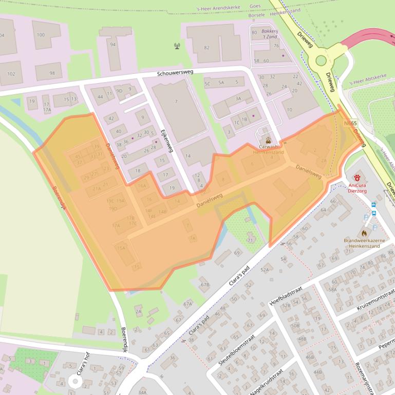 Kaart van postcodegebied 4451HP.