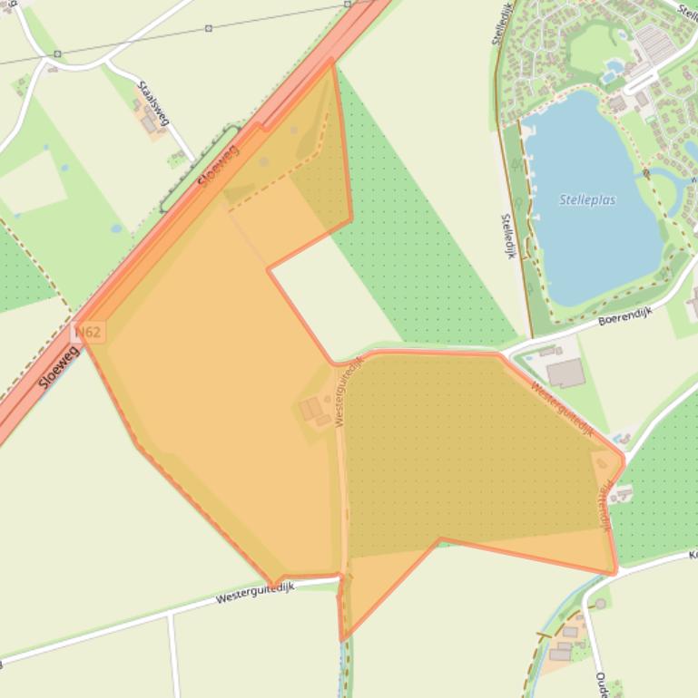 Kaart van postcodegebied 4451RJ.