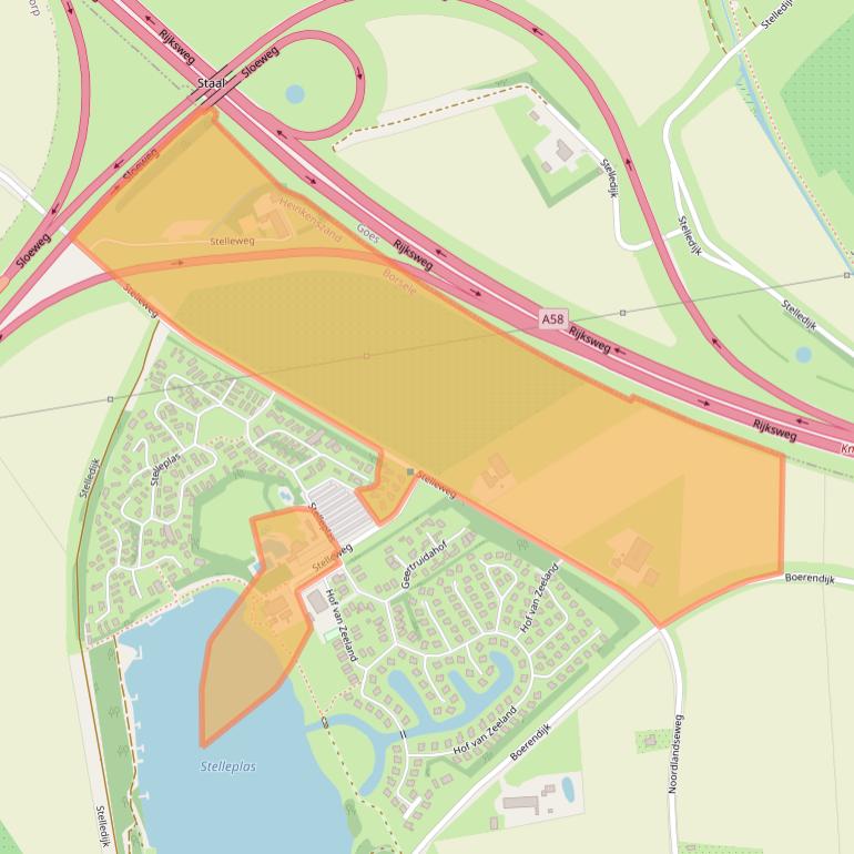 Kaart van postcodegebied 4451RL.