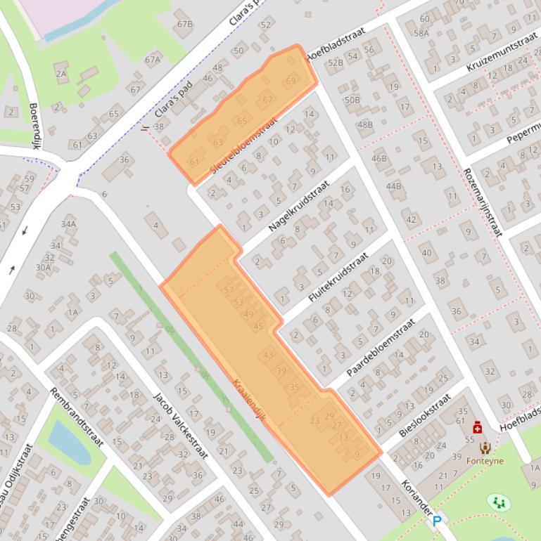 Kaart van postcodegebied 4451TD.