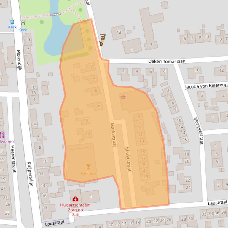 Kaart van postcodegebied 4453AJ.