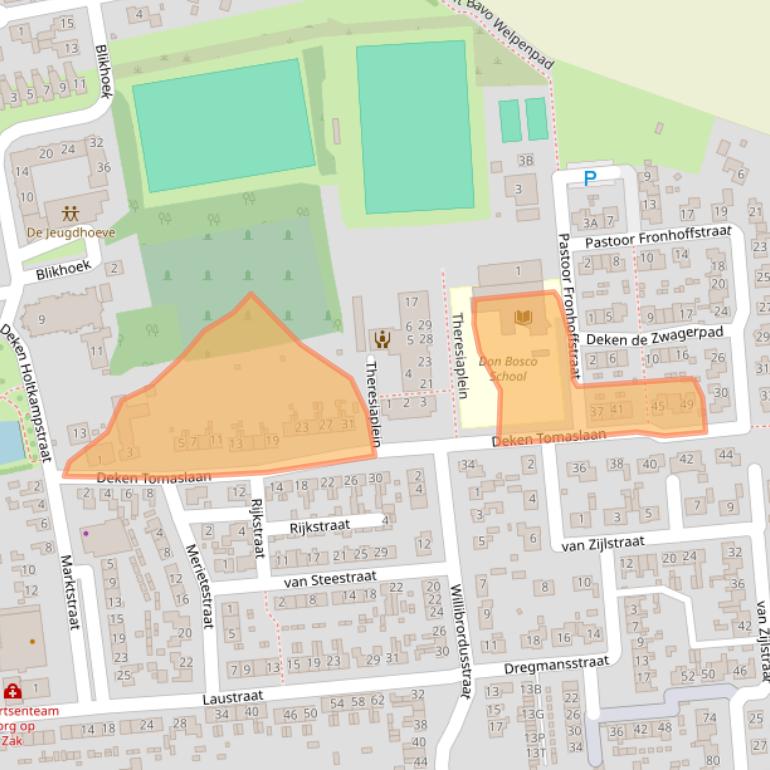 Kaart van postcodegebied 4453AK.