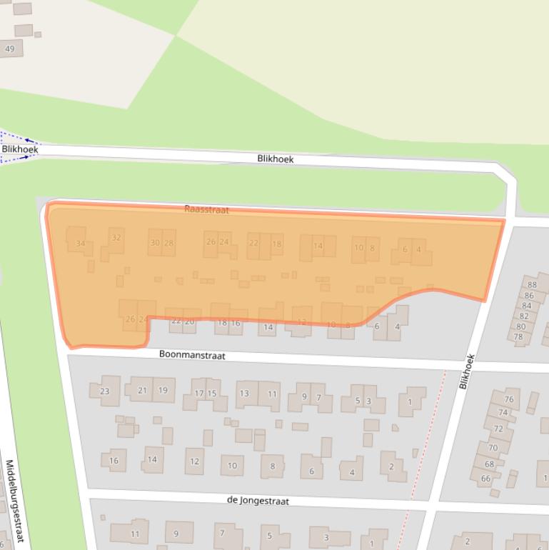 Kaart van postcodegebied 4453BW.