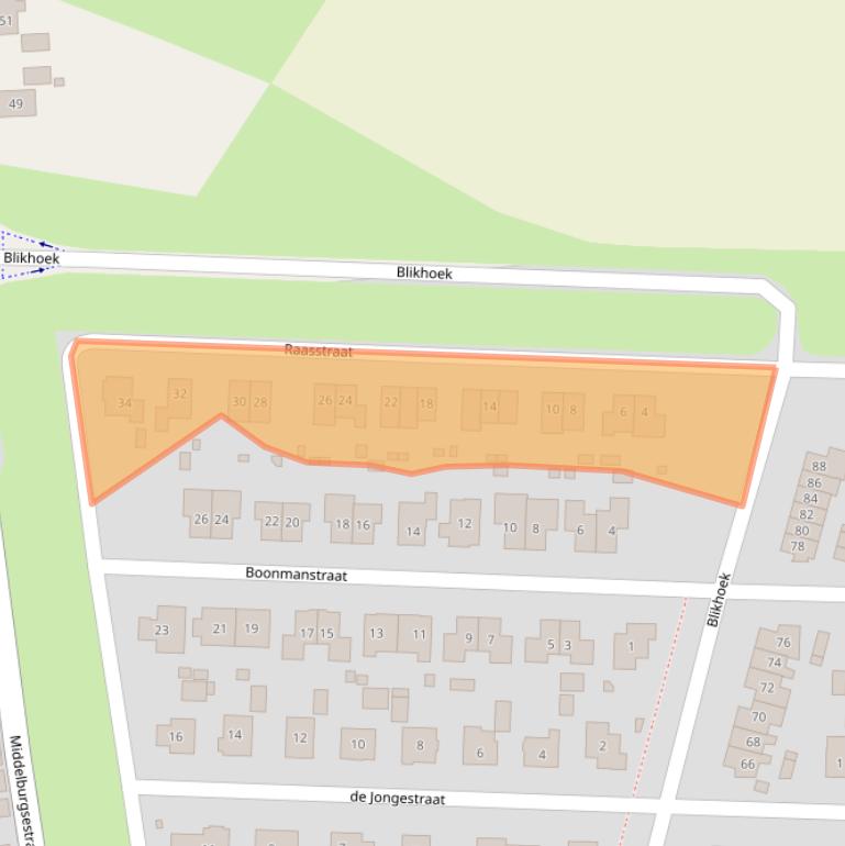 Kaart van postcodegebied 4453BZ.