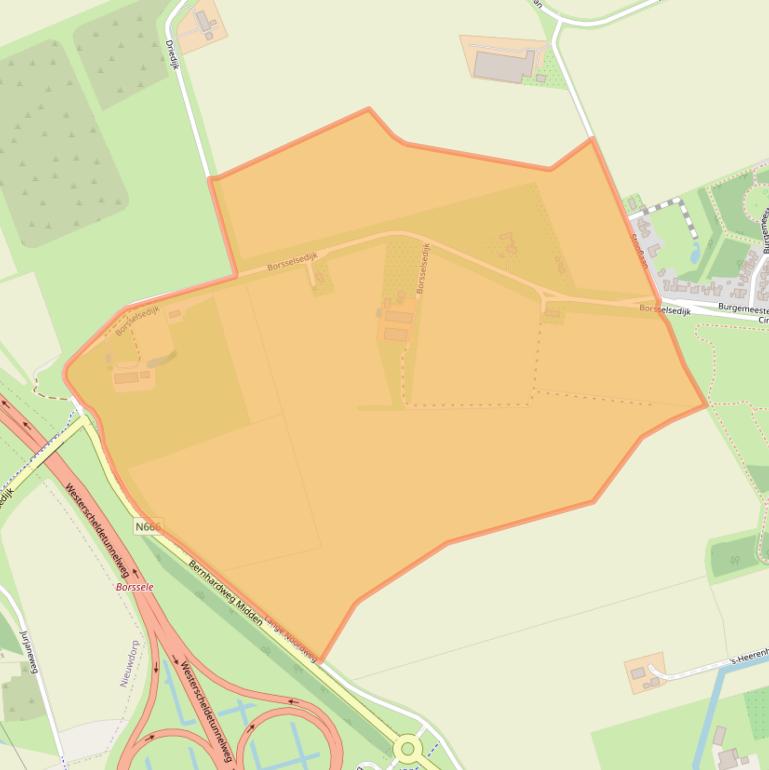 Kaart van postcodegebied 4453RA.