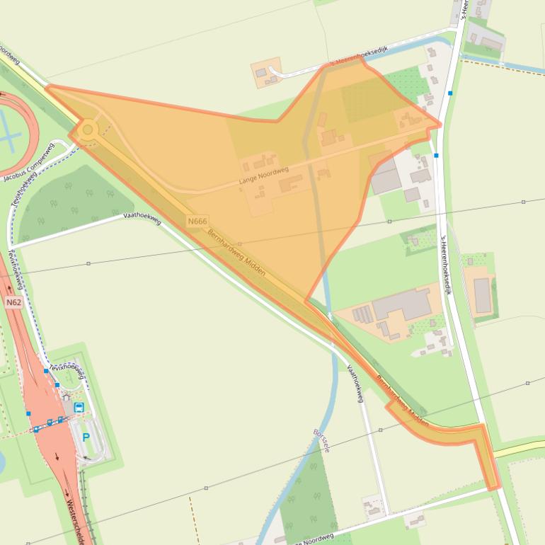 Kaart van postcodegebied 4453RC.