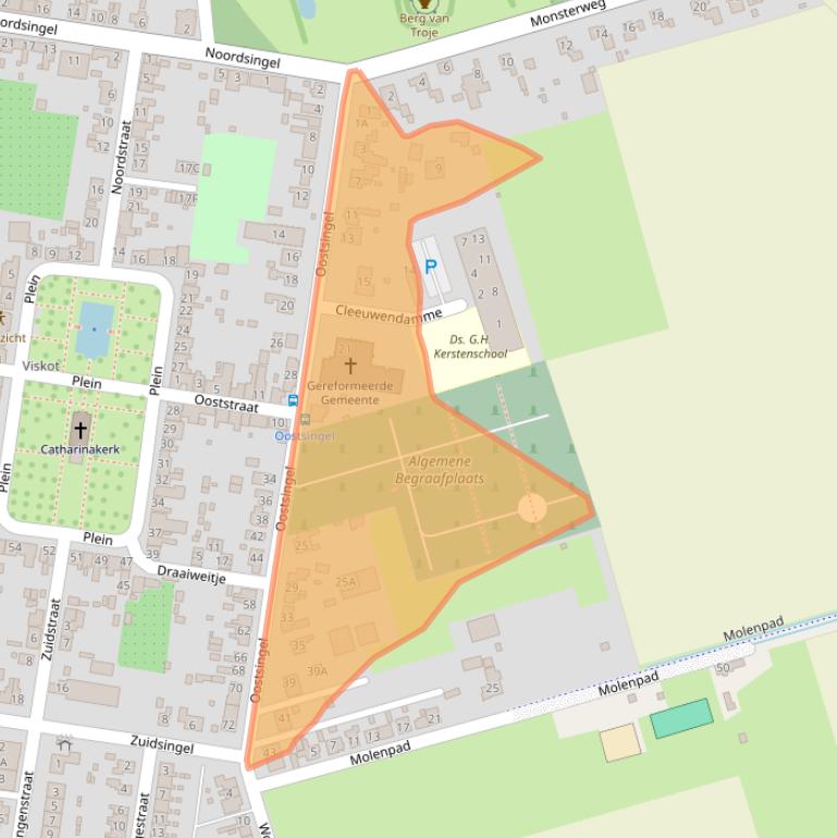 Kaart van postcodegebied 4454AZ.