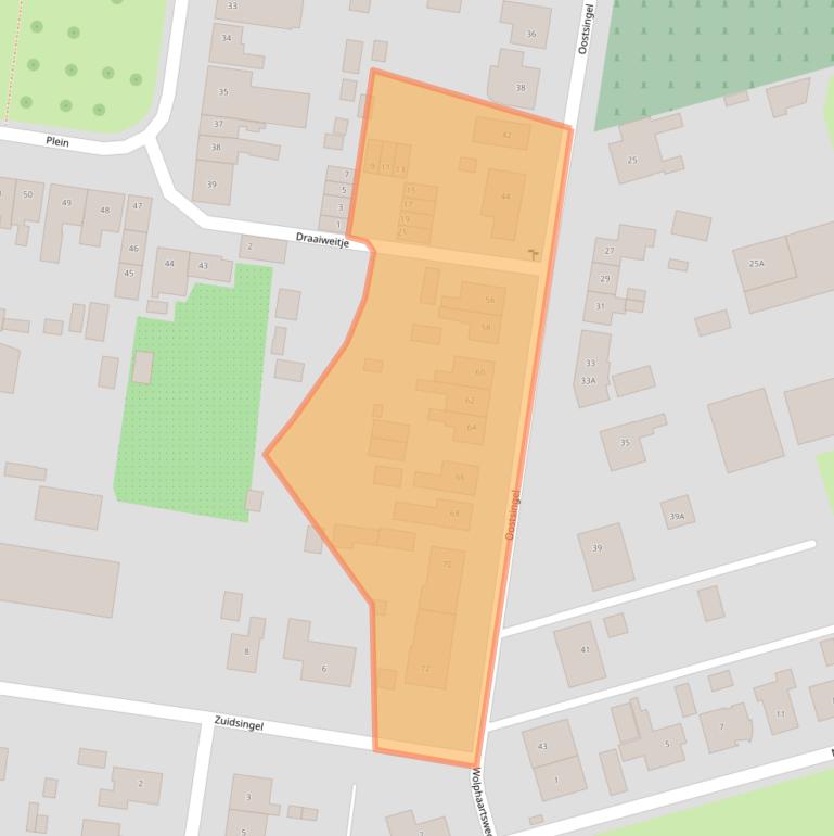 Kaart van postcodegebied 4454BB.