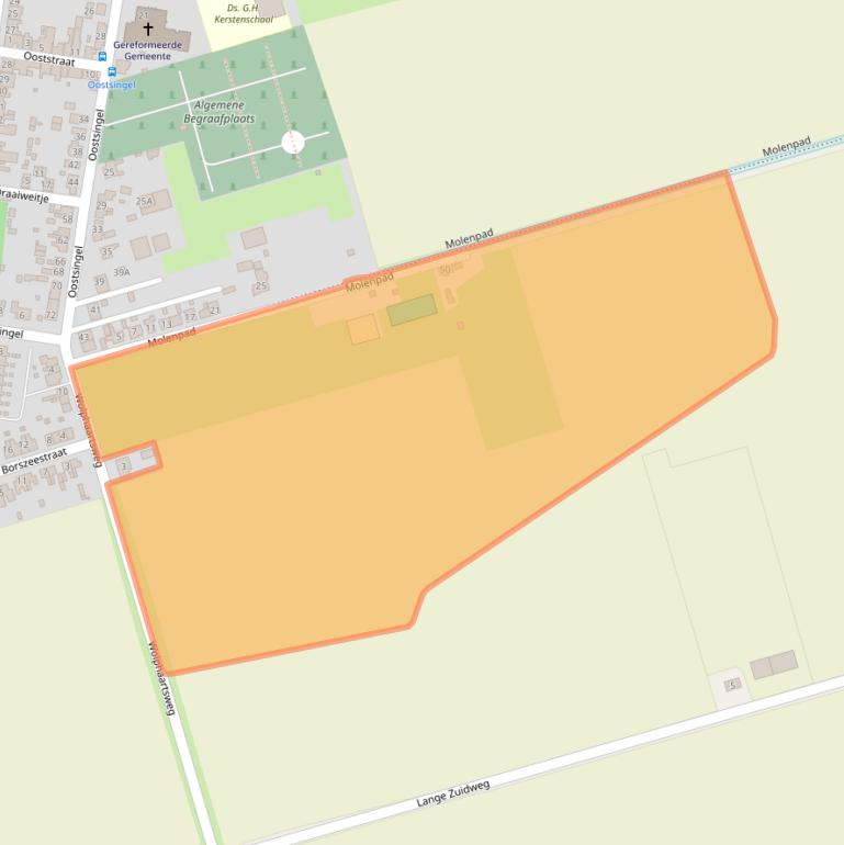 Kaart van postcodegebied 4454BD.