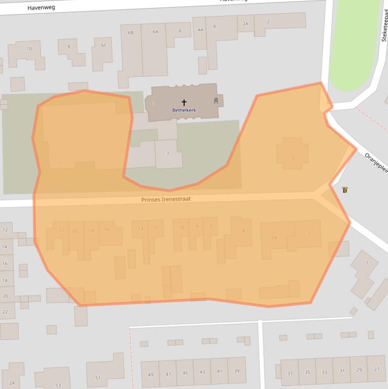 Kaart van postcodegebied 4455AT.