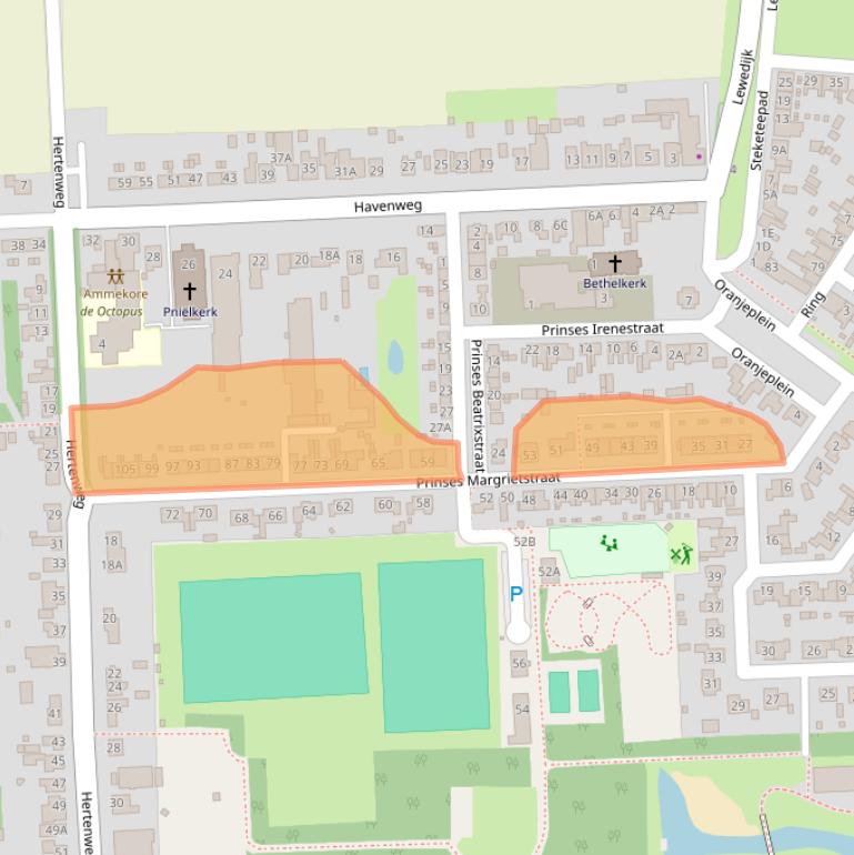 Kaart van postcodegebied 4455AW.