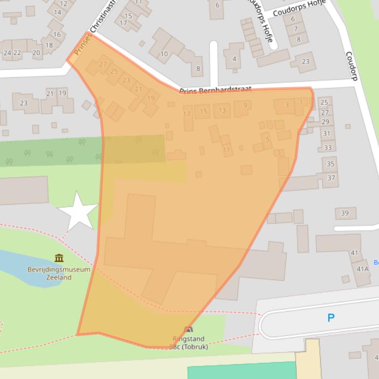 Kaart van postcodegebied 4455BA.