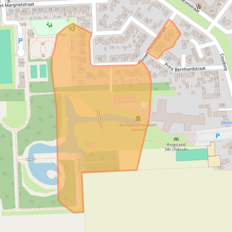 Kaart van postcodegebied 4455BC.