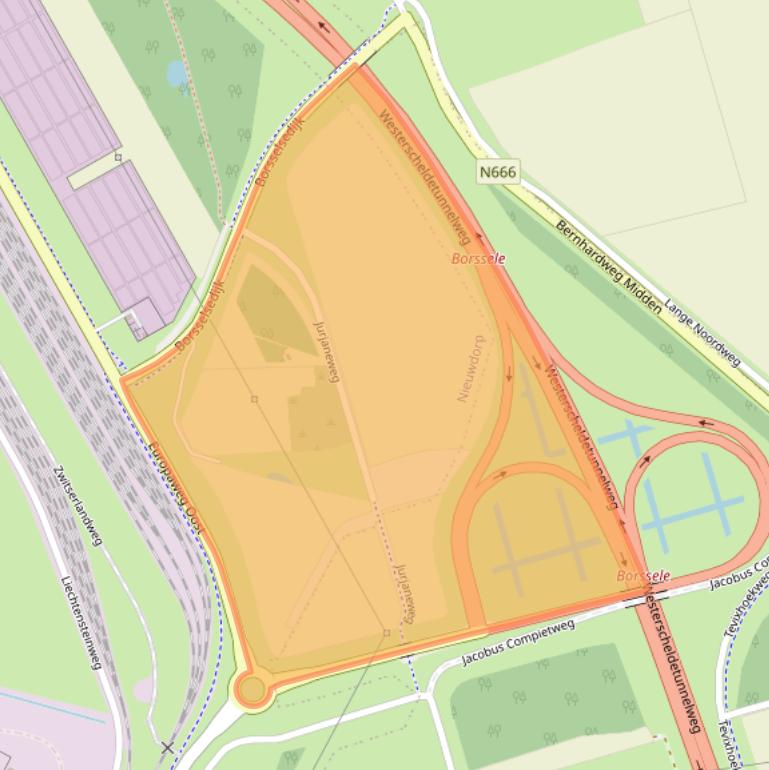 Kaart van postcodegebied 4455PE.