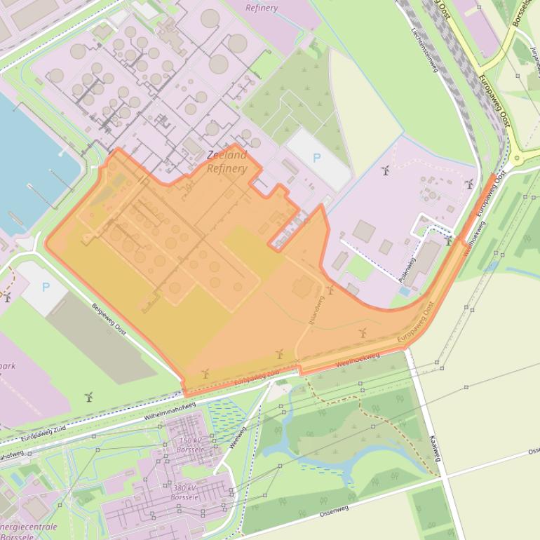 Kaart van postcodegebied 4455SR.