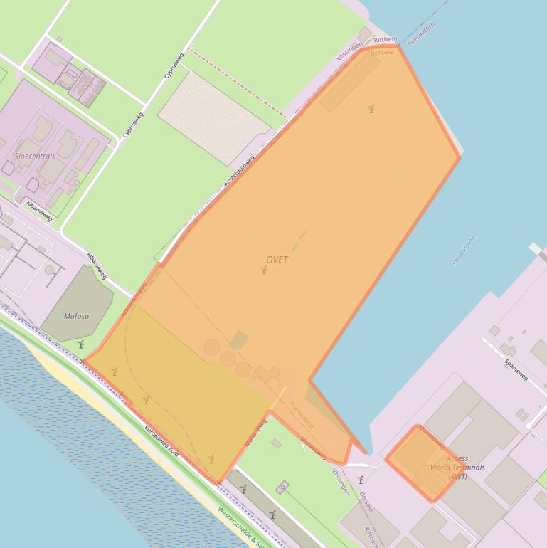 Kaart van postcodegebied 4455SZ.