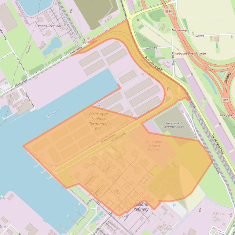 Kaart van postcodegebied 4455TM.