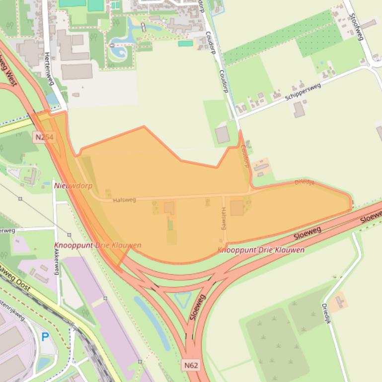 Kaart van postcodegebied 4455VM.