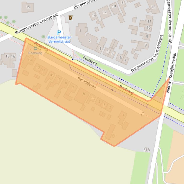 Kaart van postcodegebied 4456AD.