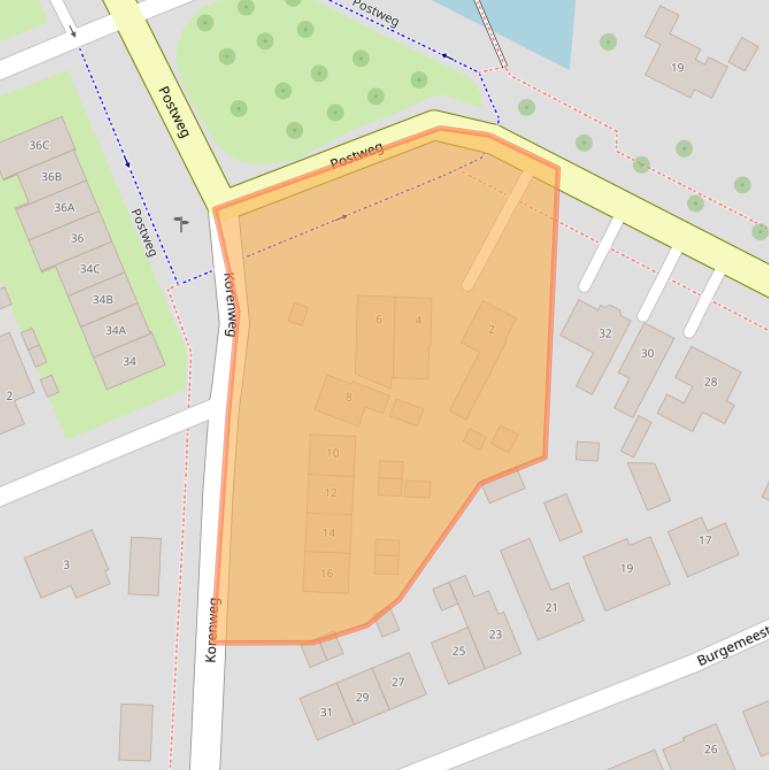 Kaart van postcodegebied 4456AE.