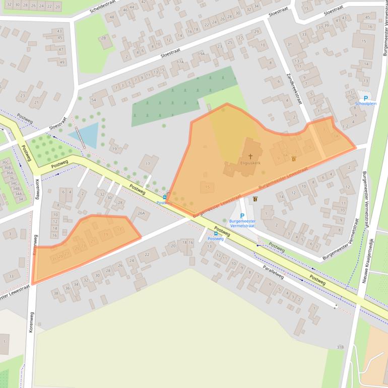 Kaart van postcodegebied 4456AG.