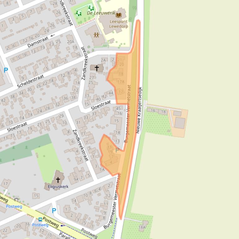 Kaart van postcodegebied 4456AK.