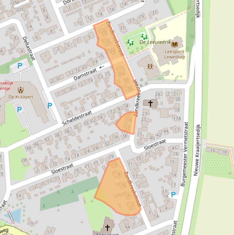 Kaart van postcodegebied 4456AM.