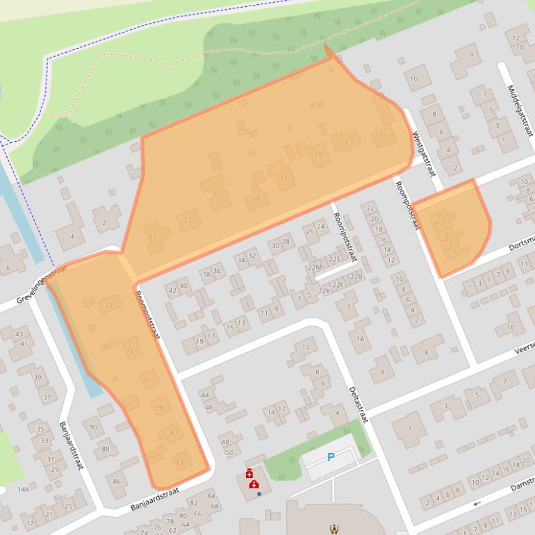 Kaart van postcodegebied 4456BD.