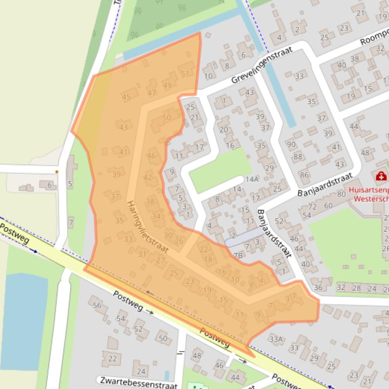 Kaart van postcodegebied 4456BT.