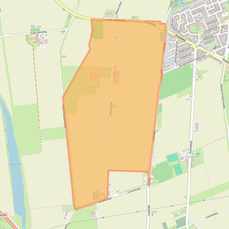 Kaart van postcodegebied 4456NT.