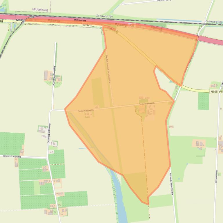 Kaart van postcodegebied 4456NW.