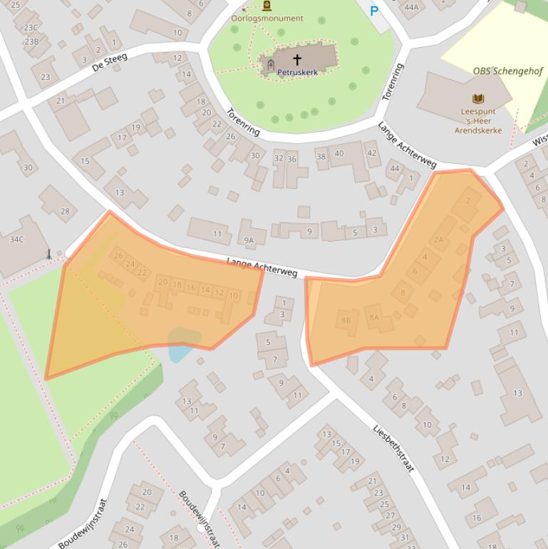 Kaart van postcodegebied 4458AB.