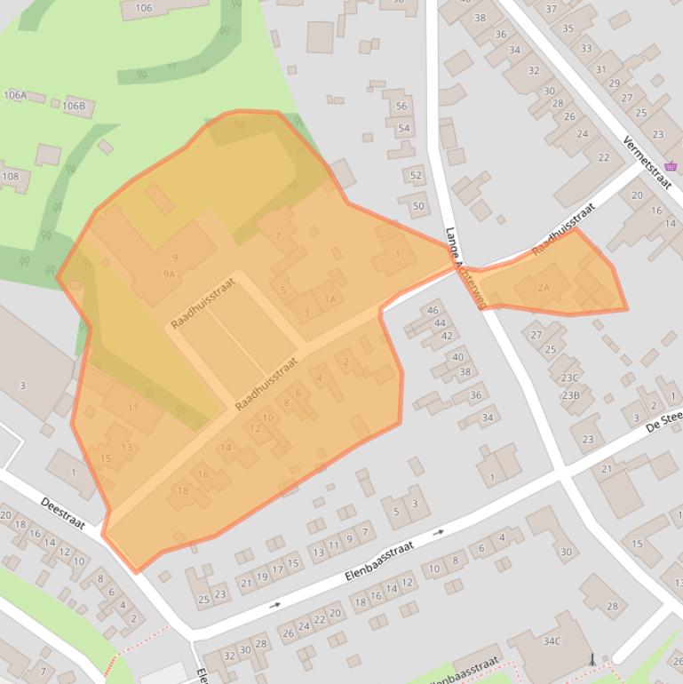 Kaart van postcodegebied 4458AH.