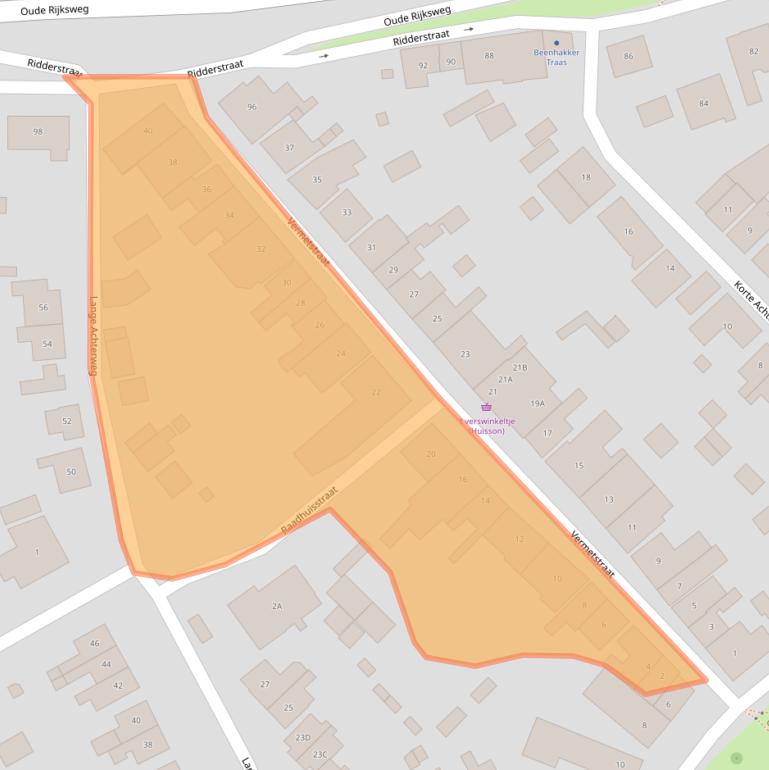 Kaart van postcodegebied 4458BB.