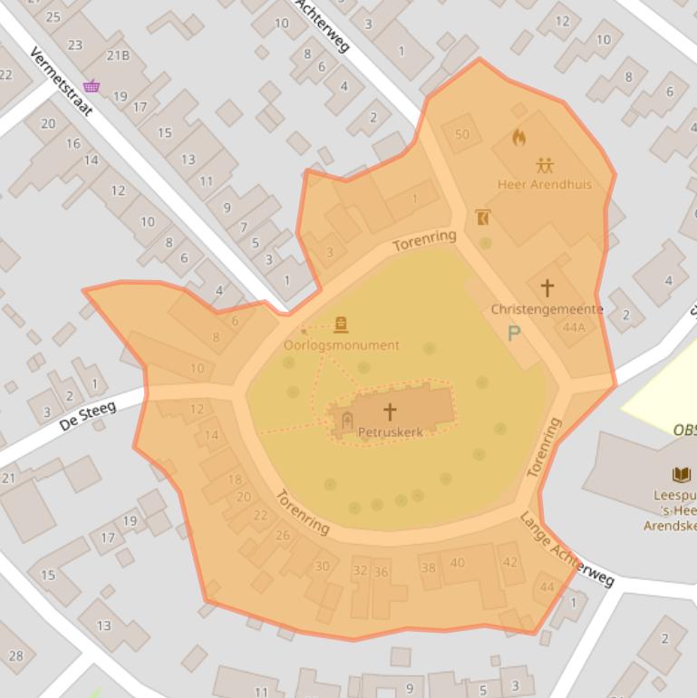 Kaart van postcodegebied 4458BC.