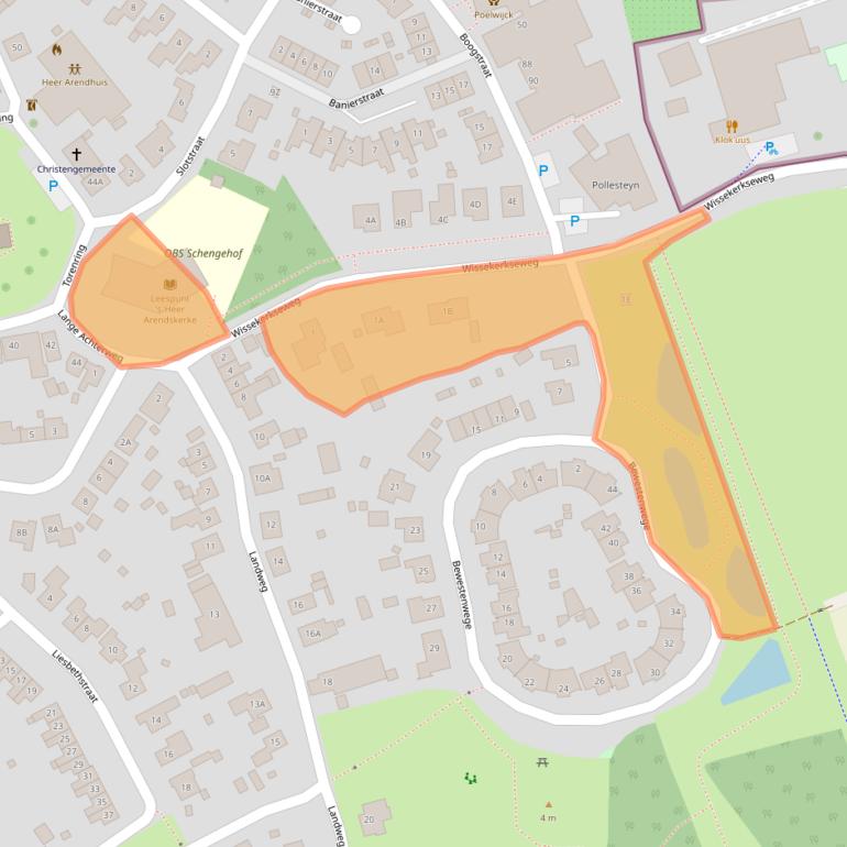Kaart van postcodegebied 4458BE.