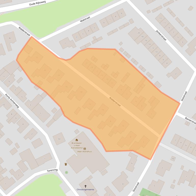 Kaart van postcodegebied 4458BN.