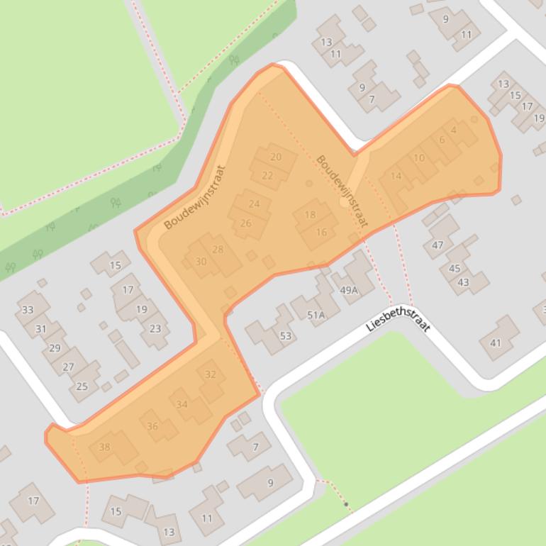 Kaart van postcodegebied 4458BW.