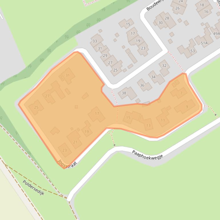 Kaart van postcodegebied 4458BZ.