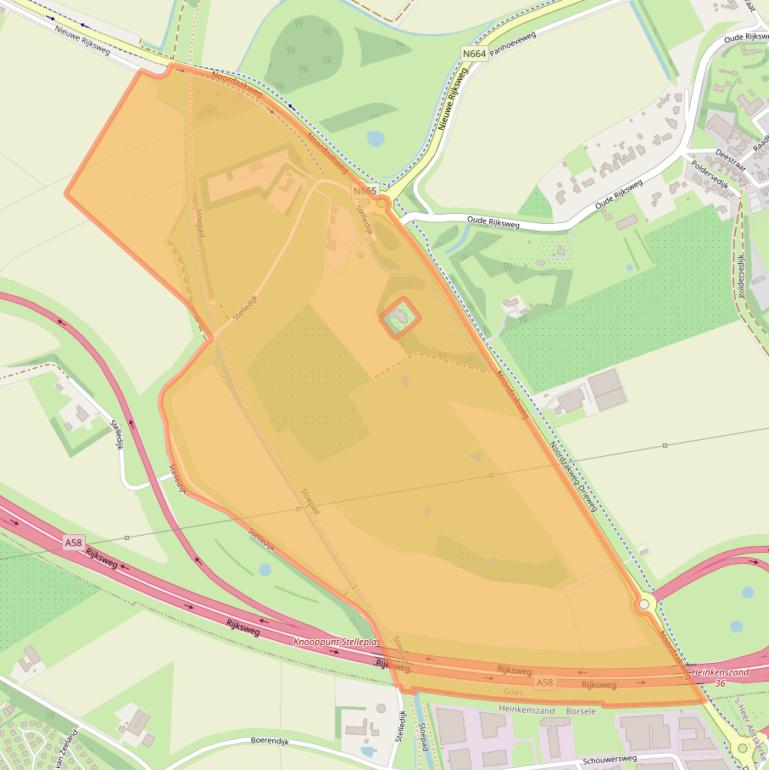 Kaart van postcodegebied 4458RB.