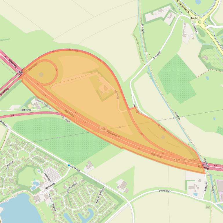 Kaart van postcodegebied 4458RE.