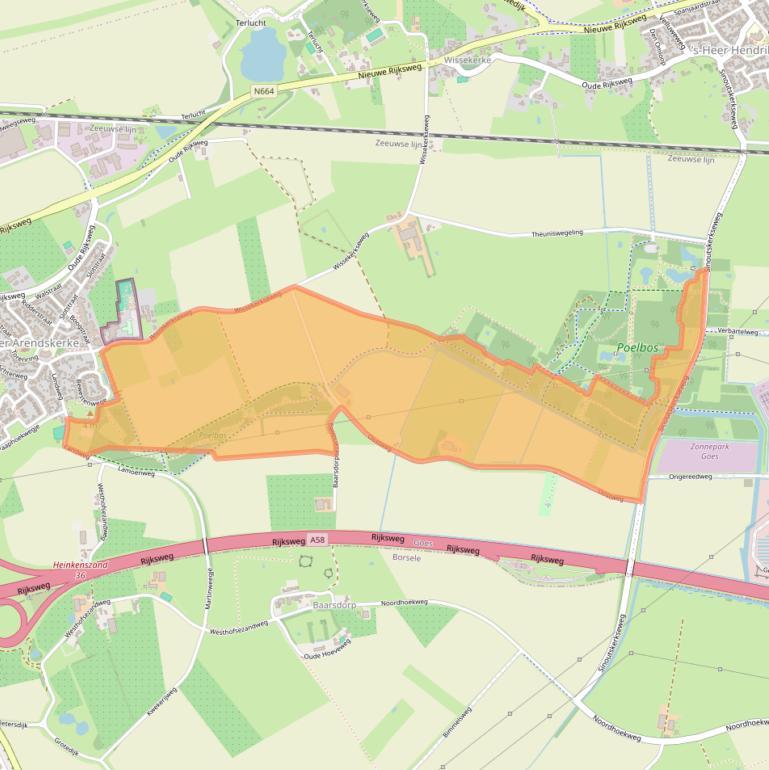Kaart van postcodegebied 4458SK.