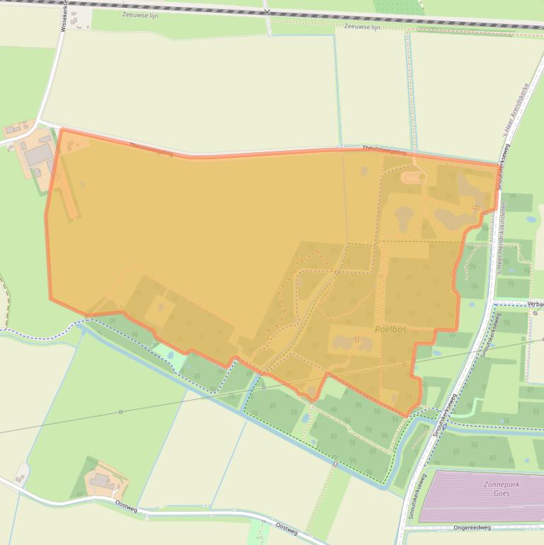 Kaart van postcodegebied 4458SR.