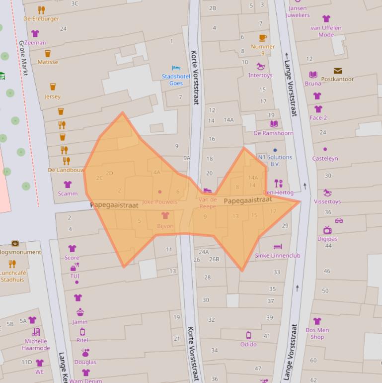 Kaart van postcodegebied 4461AD.