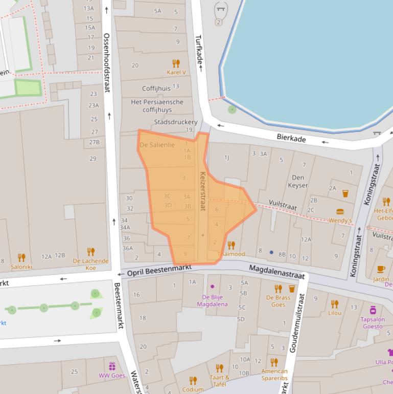 Kaart van postcodegebied 4461AN.