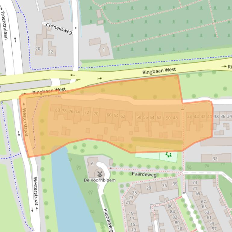 Kaart van postcodegebied 4461BM.