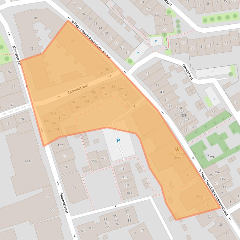 Kaart van postcodegebied 4461BW.