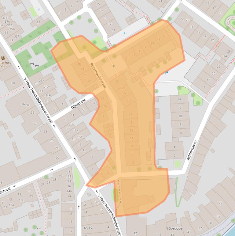 Kaart van postcodegebied 4461BZ.